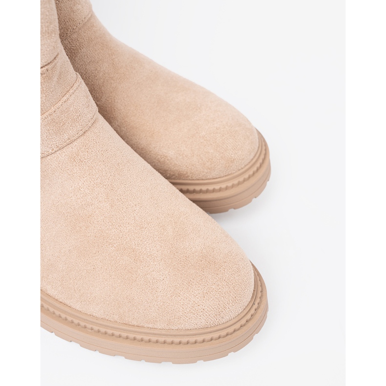 Shelvt Botas jsnobeżowe elegantes com fivelas decorativas 1