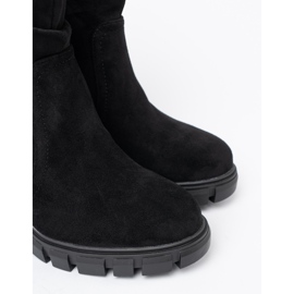 Shelvt Botas pretas elegantes com uma parte superior enrugada preto 1