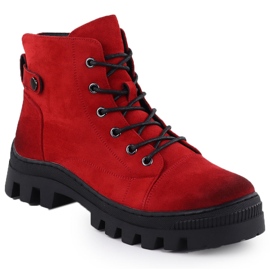Botas de camurça feminina Potocki Z25-JE19317 vermelho 1