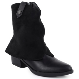 Jezzi Botas femininas botas de cowboy preto rmr2382-10 1 Jezzi Botas femininas botas de cowboy preto rmr2382-10 1