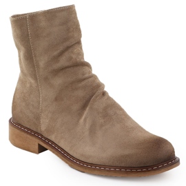 Botas de camurça feminina Brown Potocki Z25-SZ12716 bege 1
