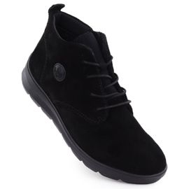 Botas de couro feminino Black Rieker Z0022-00 preto 1