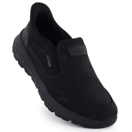 Sapatos de couro impermeabilizados, Rieker preto masculino 06052-00 1