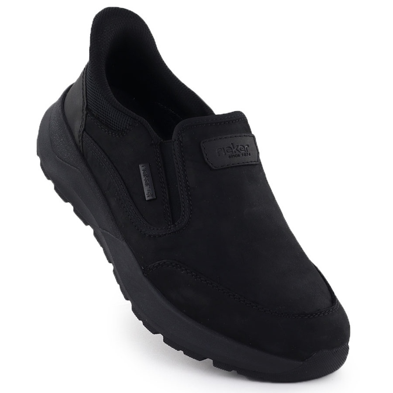 Sapatos de couro impermeabilizados, Rieker preto masculino 06052-00 1