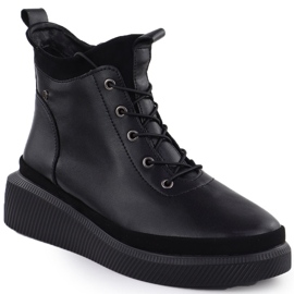 Botas de couro feminino na plataforma Black Filippo DBT4799 preto 1