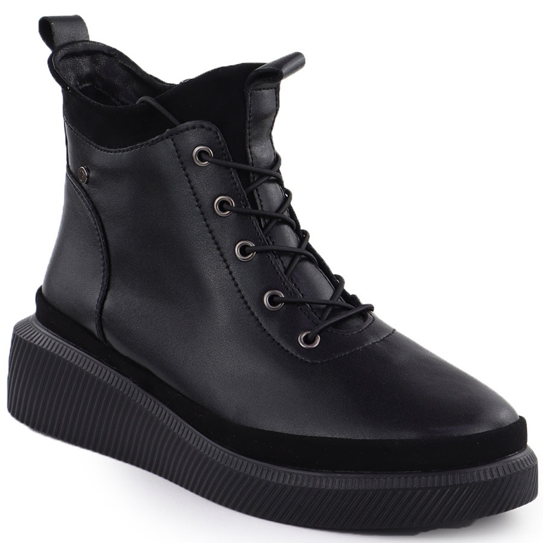 Botas de couro feminino na plataforma Black Filippo DBT4799 preto 1