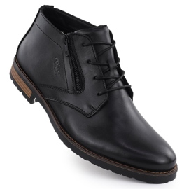 Black Rieker14609-00 sapatos de couro 1