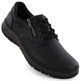 Sapatos de couro masculino no Rieker preto 03604-00 1