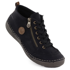 Botas pretas confortáveis ​​femininas Black Rieker 52514-00 1