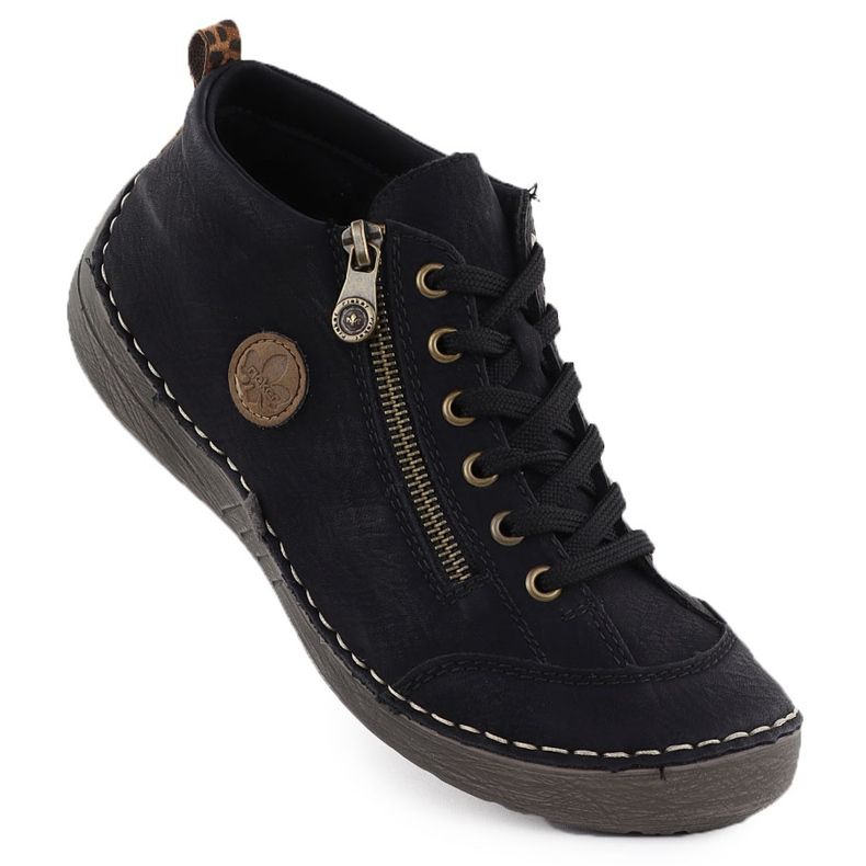 Botas pretas confortáveis ​​femininas Black Rieker 52514-00 1
