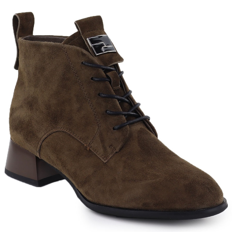 Salto alto de couro feminino Brown Vinceza 66805 marrom 1