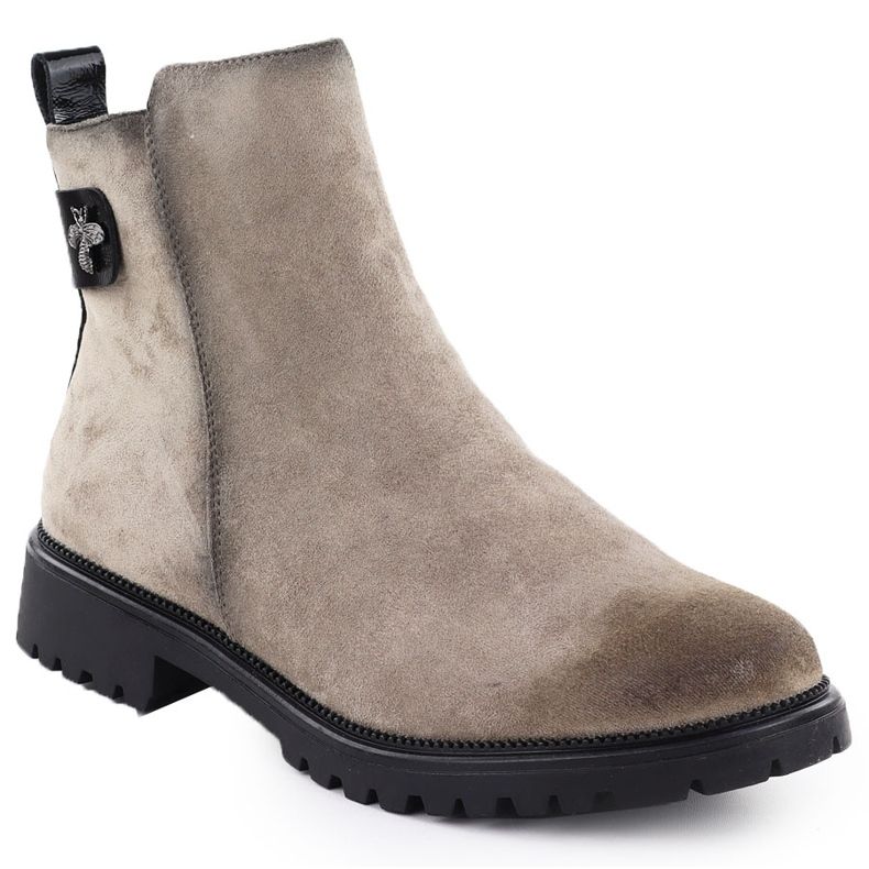 Botas de camurça feminina Khaki Potocki 19314 verde 1 Botas de camurça feminina Khaki Potocki 19314 verde 1