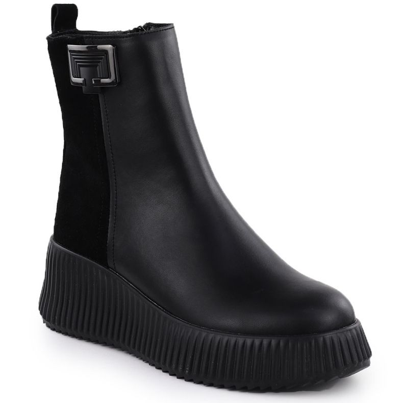 Botas de couro feminino nas cunhas preto filippo dbt7268 1