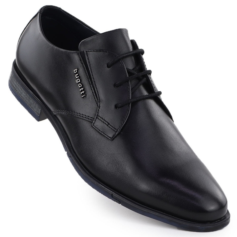 Sapatos formais de couro Bugatti preto masculino SS153157 1