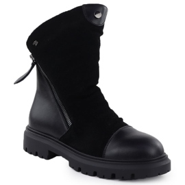Botas de couro femininas na plataforma Black T.Sokolski Z25-163 1