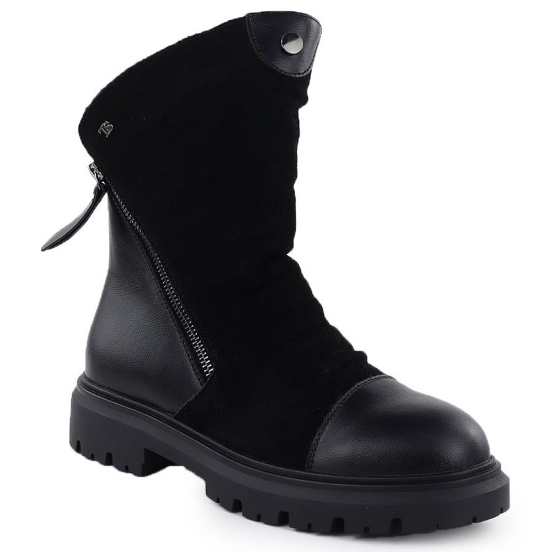 Botas de couro femininas na plataforma Black T.Sokolski Z25-163 1