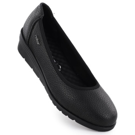Sapatos de couro feminino, preto Rieker L5360-00 1