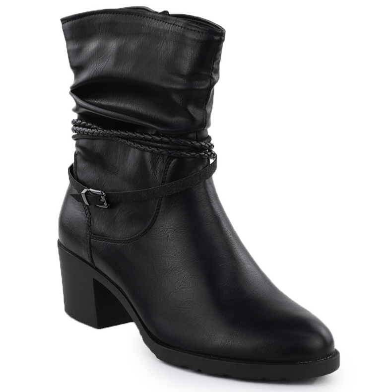 Botas enrugadas no bloco Black Jezzi ASA128-63 1