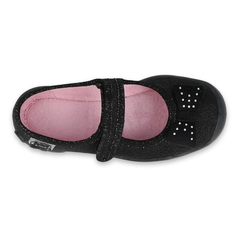 Ballerinas infantis de Befado 114x240 com um arco nas lantejoulas preto 3