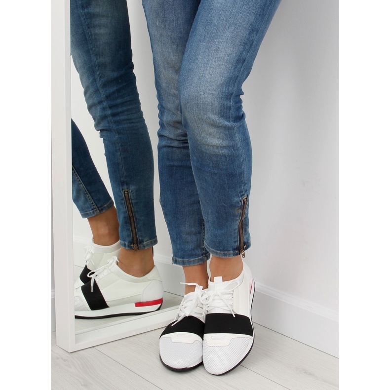 Tênis esportivo branco 16-515 BRANCO / VERMELHO preto 2