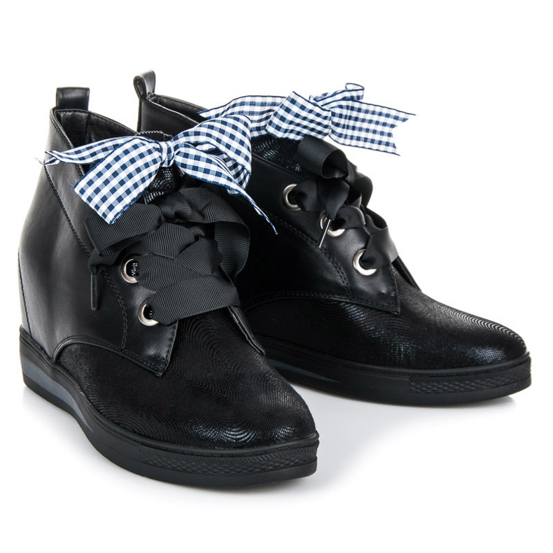 Vinceza Sapatilhas pretas com fita preto 1 Vinceza Sapatilhas pretas com fita preto 1