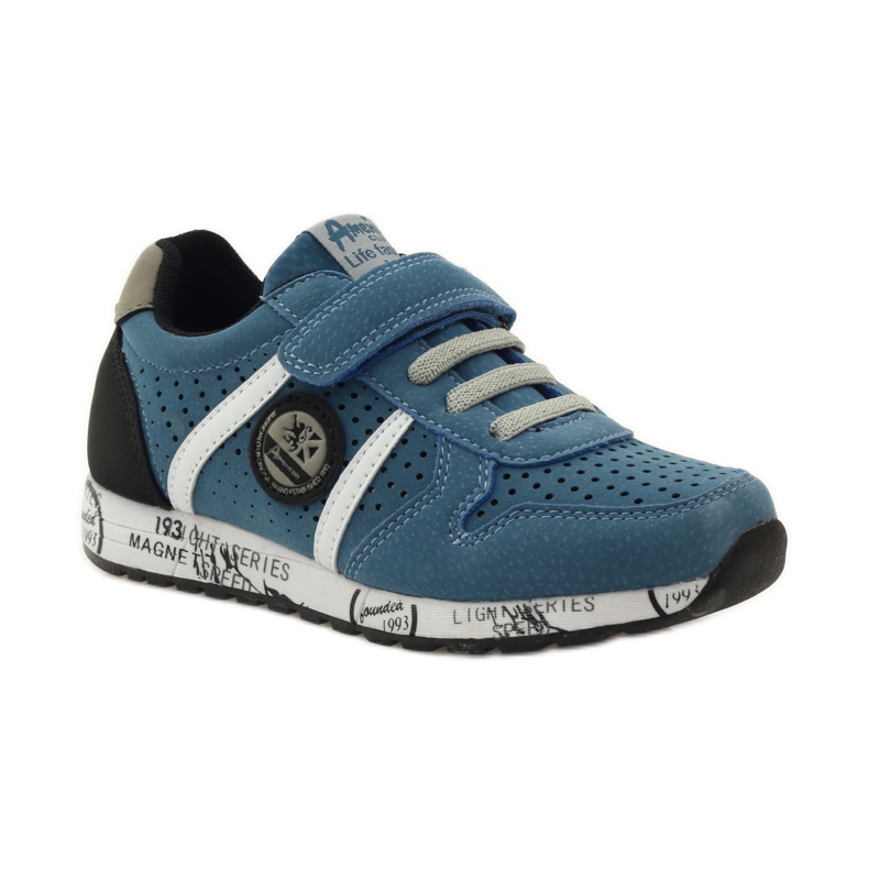 American Club Incrustação de couro americano ADI sports cinza azul preto branco 1