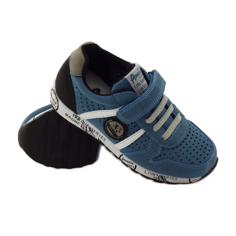 American Club Incrustação de couro americano ADI sports cinza azul preto branco 3