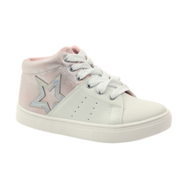 American Club Botins esportivos com palmilha americana de couro rosa cinza branco 1