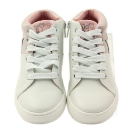 American Club Botins esportivos com palmilha americana de couro rosa cinza branco 4