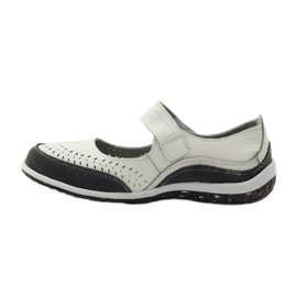 Filippo Bailarinas femininas em couro Vinceza branco cinza 2