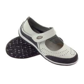 Filippo Bailarinas femininas em couro Vinceza branco cinza 3