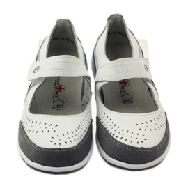 Filippo Bailarinas femininas em couro Vinceza branco cinza 4