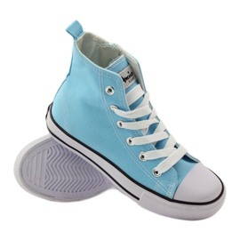 Tênis com cadarço American Club branco azul 3 Tênis com cadarço American Club branco azul 3