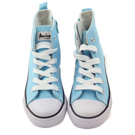 Tênis com cadarço American Club branco azul 4 Tênis com cadarço American Club branco azul 4
