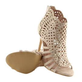 Botas de biqueira aberta bege M286 bege 2