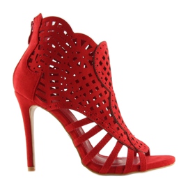 Botas vermelhas com biqueira aberta M286 Vermelha vermelho 1 Botas vermelhas com biqueira aberta M286 Vermelha vermelho 1