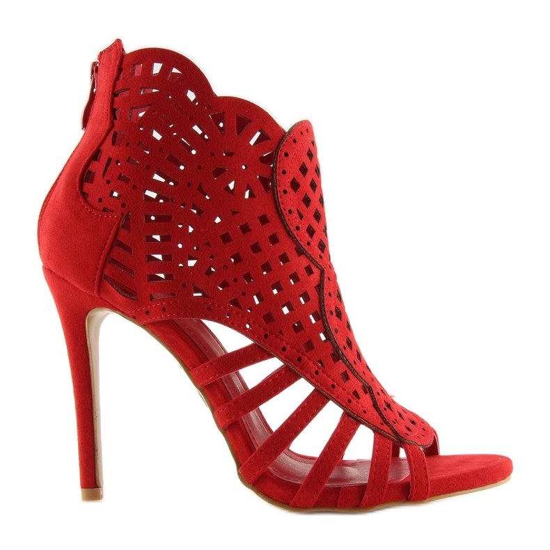 Botas vermelhas com biqueira aberta M286 Vermelha vermelho 1 Botas vermelhas com biqueira aberta M286 Vermelha vermelho 1