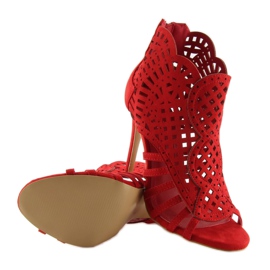 Botas vermelhas com biqueira aberta M286 Vermelha vermelho 2