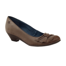 Sapatos femininos com laço Caprice 22307 marrom multicolorido 1