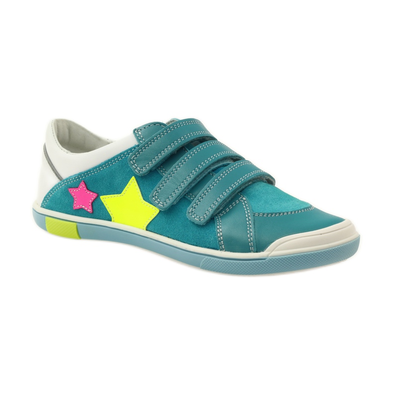 Sapatos de menina com velcro Bartek rosa amarelo azul branco 1