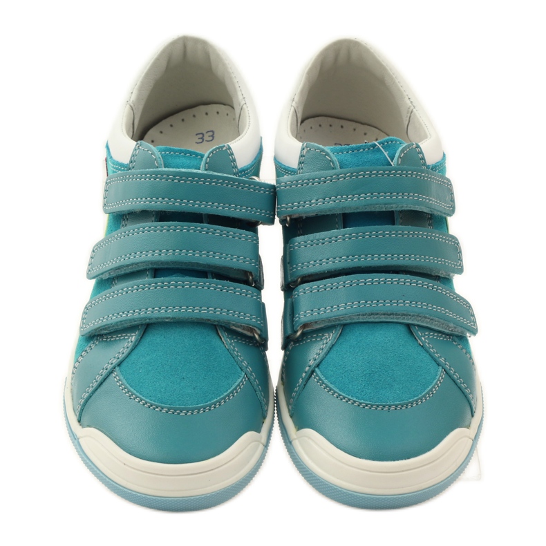 Sapatos de menina com velcro Bartek rosa amarelo azul branco 4