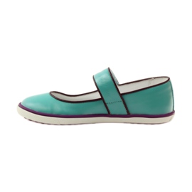 Sapatos de bailarina infantil Bartek 28368 turquesa verde roxo branco 2