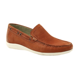 Sapatos de homem mocassins Caprice 14650 castanho laranja 1