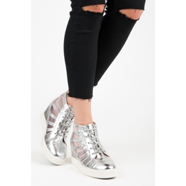 Kylie Tênis Silver Wedge cinza 1
