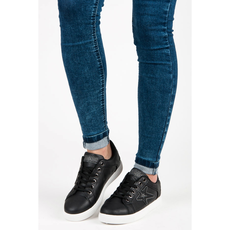 Calçado esportivo para a primavera preto cinza 1