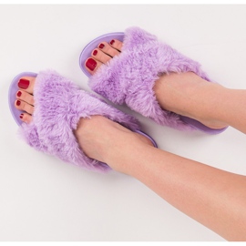 Chinelos de pele elegantes roxo 1