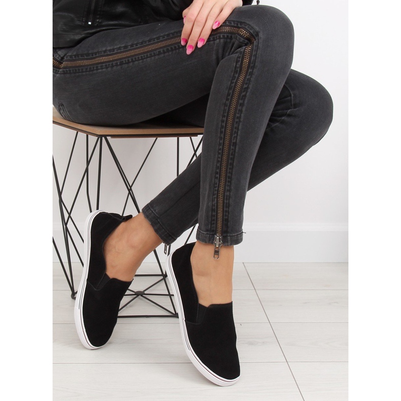 Preto XL07P Tênis slipony preto 1