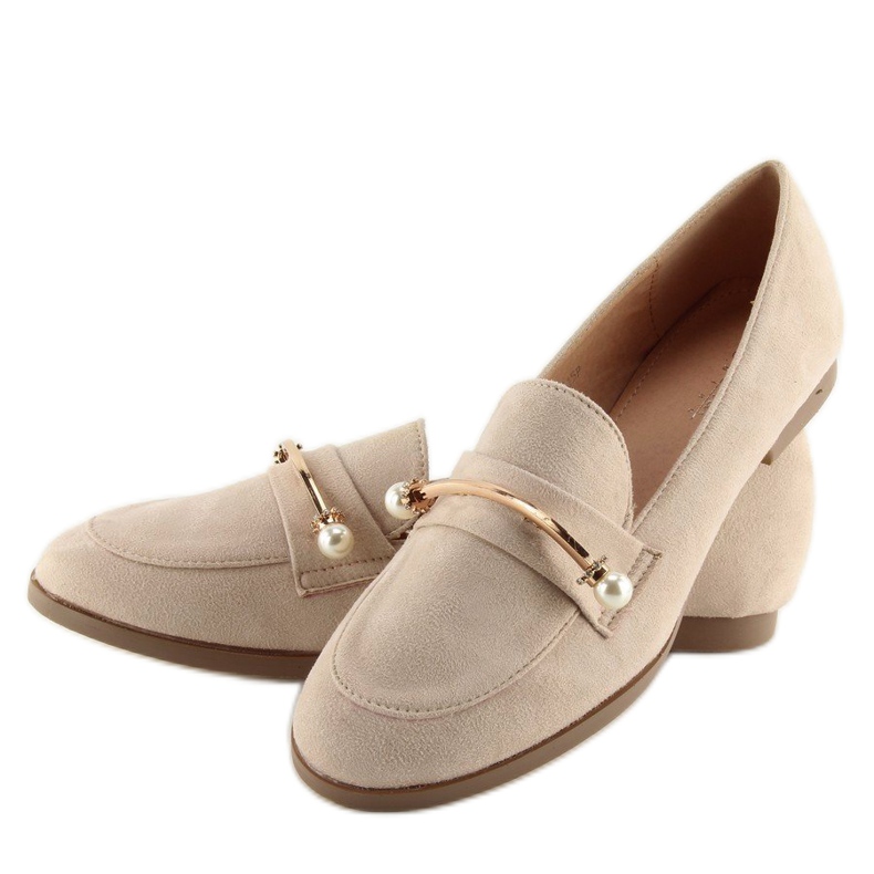 Mocassins femininos bege T315P Nude 2