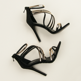 Vinceza Sandálias pretas de salto alto preto 1