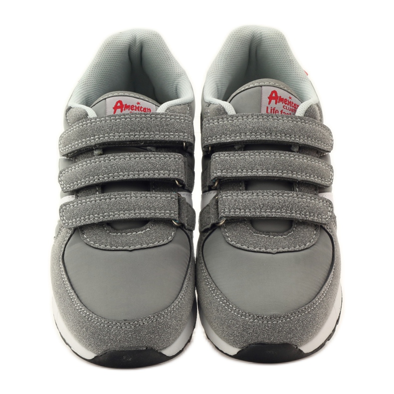 American Club Calçados esportivos com palmilha de couro americano vermelho cinza branco 4